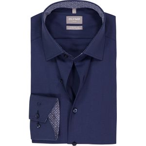 OLYMP - Luxor - Overhemd - Marine Blauw - Comfort Fit - Twill