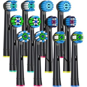 Dutchers® 12 premium Opzetborstels - Diverse varianten in 1 set - Geschikt voor Oral B elektrische tandenborstels - Universeel