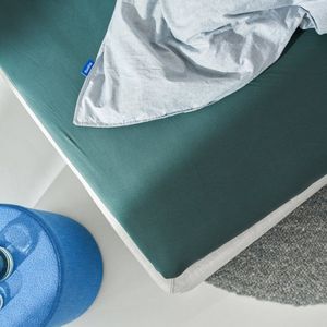 Auping Jersey 190 hoeslaken voor topper - 180/200 x 200/210/220 cm - Groen - Biologisch katoen