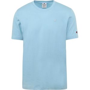 Champion - T-Shirt Logo Lichtblauw - Heren - Maat L - Regular-fit