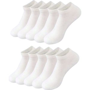 5 Paar - Sokken - Enkelsokken - Wit - Maat 43-46