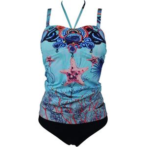 Mila Paradise Turquoise/Print - Tankini Maat: 75E