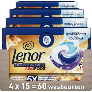 4x Lenor Wasmiddel All-in-1 Pods Amber & Orchidee 15 stuks