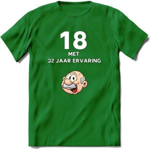 18 met 32 jaar ervaring T-Shirt | Grappig Abraham 50 Jaar Verjaardag Kleding Cadeau | Dames – Heren - Donker Groen - S
