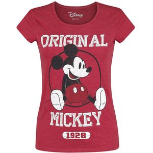 Mickey Mouse Original Dames T-shirt - gemêleerd rood - S