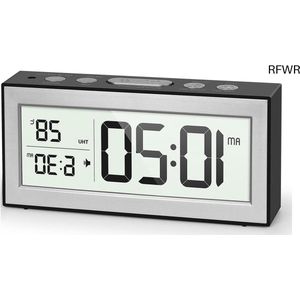 RFWR® Digitale wekker met groot LED-display en nachtlampje - 5 alarmschema's, sluimerfunctie, automatische helderheidsaanpassing