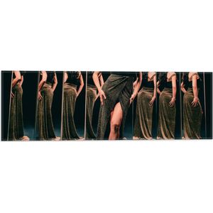 Vlag - Vrouw - Jurk - Glitters - Spiegels - 60x20 cm Foto op Polyester Vlag