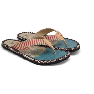GOBY Dames Slippers – Flip-Flops – Marine Gestreept Design – 38