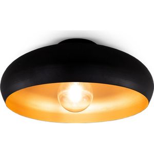 B.K.Licht - Zwart Gouden Plafondlamp - industriële metalen plafonniére - retro lamp - Ø40 cm - met E27 fitting - excl. lichtbron