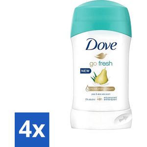 Dove - Deodorant - Stick Go Fresh Pear & Aloe Vera - Frisse geur en bescherming - 40 ml - Voordeelverpakking - 4 stuks
