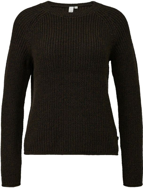 Gebreide Trui - Katoenmix - Gemêleerd - Ronde Hals - Raglanmouwen