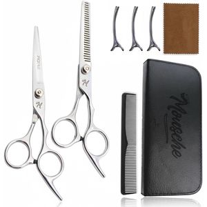 ProTrue Kappersset - 12 Stuks Haarschaar Set - Kappersschaar - Uitdunschaar - Coupeschaar