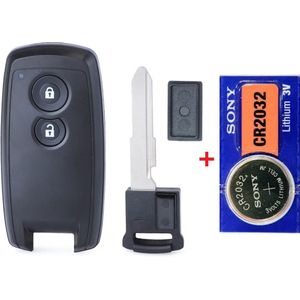 Autosleutel behuizing met sleutelblad 2 knoppen met Batterij in blister geschikt voor Suzuki sleutel / Suzuki Swift / Suzuki Grand Vitara / Suzuki SX4 / Suzuki autosleutel.