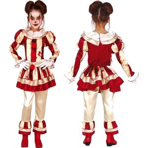 Fiestas Guirca - Striped Clown Girl (5-6 jaar) - Carnaval Kostuum voor kinderen - Carnaval - Halloween kostuum meisjes