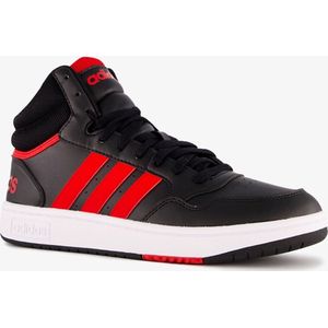 Adidas Hoops 3.0 Mid heren sneakers zwart rood - Maat 42 - Uitneembare zool