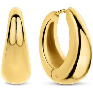 MIASOPHIA 4-MS22099 Stalen oorringen - 14mm- Goudkleurige plating