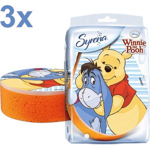 Syrena - Disney - Winnie the Pooh - Badspons voor Kinderen - Mix Kleuren & Mix Personages - 3 Stuks - Voordeelverpakking