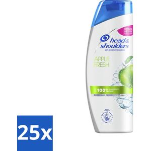 Head & Shoulders - Shampoo - Apple Fresh - Verfrissende & Natuurlijke Appelgeur - 400 ml - Bulkverpakking - 25 stuks