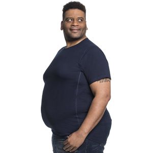 2XL 2pack T-shirt heren ronde hals blauw | Grote maten ronde hals T-shirt | Buikmaat 120 -128 cm buikomvang | XXL