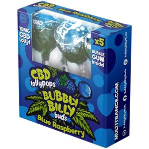 3x Bubbly Billy Buds 10mg CBD Lollipops – Blue Raspberry Gift Box