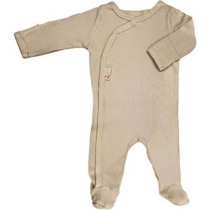 Soft Touch - Baby Rib Slaappakje met wantjes - Boxpak - Pyjama - Maat 0-3 mnd - 62 - Beige