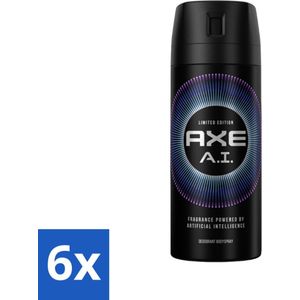 6 x Axe - Limited Edition - Deodorant Bodyspray - A.I. - 150 ml - Deodorant - Bodyspray - Axe - A.I. - Geur