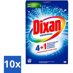 10 x Dixan Universal - Waspoeder en Vlekverwijderaar - Extreme Power - Witte en Gekleurde Was - 37 Wasbeurten - Waspoeder - Vlekkenverwijderaar - Witte Was - Gekleurde Was - Vlekkenverwijdering