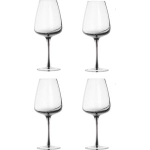 Broste Copenhagen Smoke collectie set van 4 Witte wijn glazen handgeblazen in geschenkverpakking - 40 cl