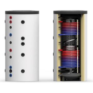 Thermic Energy - staande hygiëne boiler SKS-2W 1000 liter met 2 warmtewisselaars - 120 mm