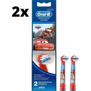 Oral-B Stages Power Kids Opzetborstels - Cars - 2 x 2 stuks - Voordeelverpakking