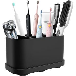 Siliconen tandenborstelhouder, badkamertandpastastandaard met zuignap voor bevestiging van de werkbladwand naar wens, veelzijdige tandenborstelorganizer voor badkamer, keuken