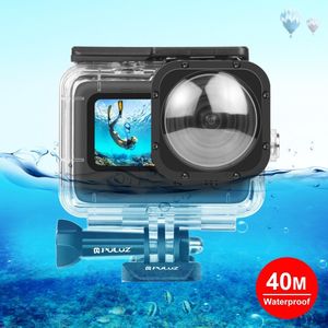 PULUZ 40m waterdichte behuizing met gesp, basisbevestiging en schroef voor GoPro Hero11 Black / HERO10 Black / HERO9 Black Max Lens Mod (transparant)