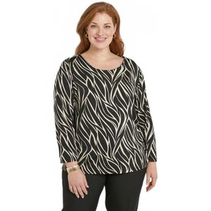 Zebra t-shirt, rugdecolleté, 3/4 mouwen