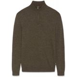 Bruine wollen trui met rits