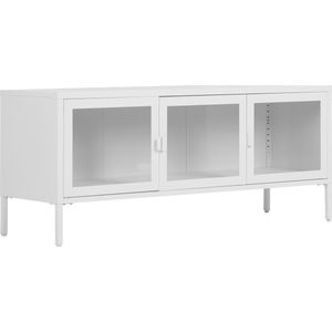 House Nordic Tv-Meubel Brisbane - 130x40x55cm - Wit - Met Deuren