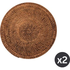 Placemat - Donkerbruin - SET/2 - Rond - Dia 36 cm