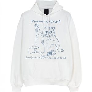 Karma Is A Cat Hoodie, Sweatshirt, Taylor Swift Hoodie voor Heren Dames, Wit, Maat (XXL)