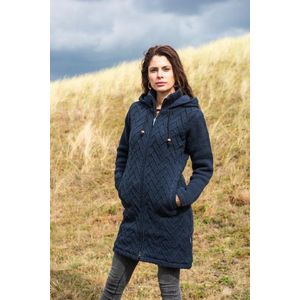 Pure Wool damesvest lang WJK-1709 Marine - marine - XS