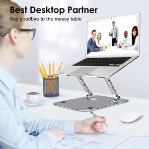 Laptopstandaard voor bureau, verstelbare hoogte laptopstandaard, ergonomische computerstandaard, aluminium draagbare laptopstandaards houder verhoger voor MacBook Air Pro, alle 10-17 inch notebooks laptops