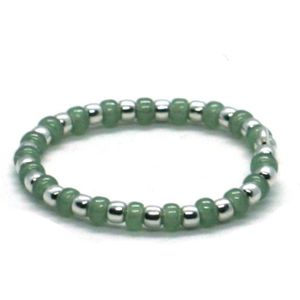 Heaven Eleven - dames - ring - 925 zilver - fijn - groen - 1.5mm - one size fits all