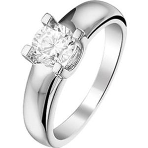 Schitterende Zilveren Ring met Swarovski ® Zirkonia Steen 17.75 mm. (maat 56) model 195