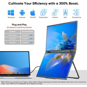 Inovuma FlexStack 15.6″ Dual Portable Monitor – Vertical Folding Design