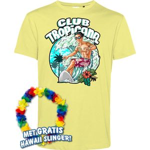 T-shirt Surfing Time | Toppers in Concert 2024 | Club Tropicana | Hawaii Shirt | Ibiza Kleding | Lichtgeel | maat XS
