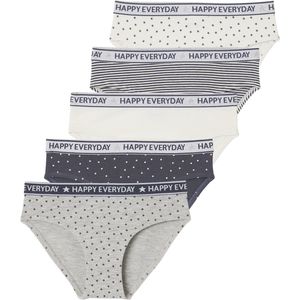 Vertbaudet Set van 5 Happy Slips - Meisjes - Katoen - Vrolijke Motieven