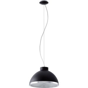 EGLO Debed - Hanglamp - 1 Lichts - Ø350mm. - Zwart, Chroom - Helder