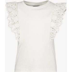 TwoDay meisjes T-shirt met broderie mouwen wit - Maat 92