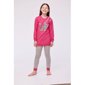 Pyjama Meisjes Woody Swinging Bird - Fuchsia