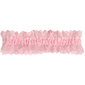 Roze kousenband met kant