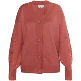 usha - Gebreid Vest - Geborduurde Bloemen - Casual Snit