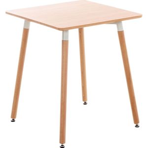 Bijzettafel XL - Extra hoog - laptoptafel hout - Keukentafel bar - Ontbijt - Bed - Vierkant - Bruin - 60x60x70cm